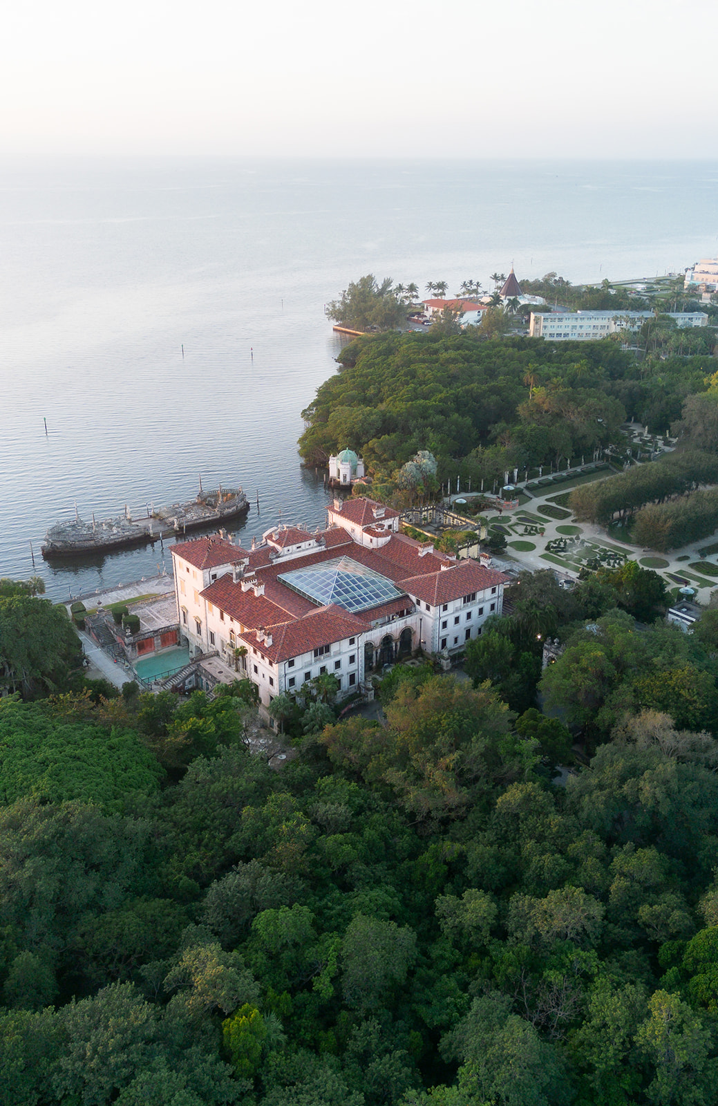 vizcaya wedding planner luxury wedding aerial view